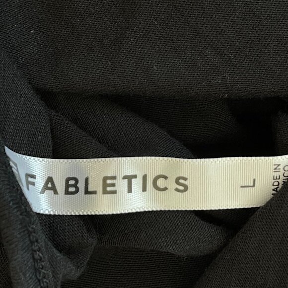NEW Fabletics Black Big Keyhole Back Short Sleeve Tee Sz. L - Picture 3 of 3